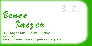 bence kaizer business card